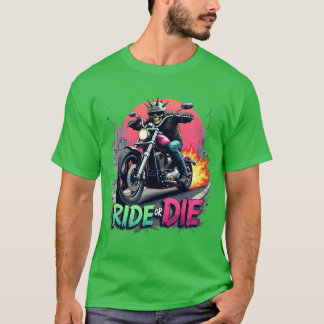 Ride eller Die - Fetstig Biker för stadsmiljö - gr T Shirt