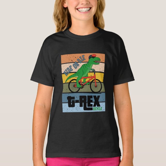 Ride eller Die T Rex Bicycle Shirt (Framsida)