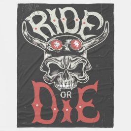 Ride eller Die Viking Skull Fleecefilt