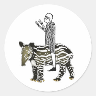 Ride em'tapir runt klistermärke