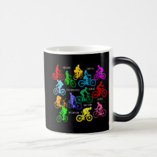 Ride en cykelrolig, färglös elegant magisk mugg