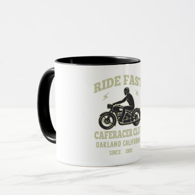 Ride Fast Cafe Racer Klubb Anpassad Mugg (Framsida vänster)