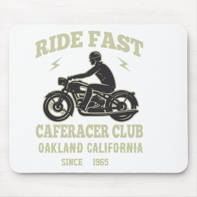 Ride Fast Café Racer Klubb Anpassad Musmatta (Framsidan)
