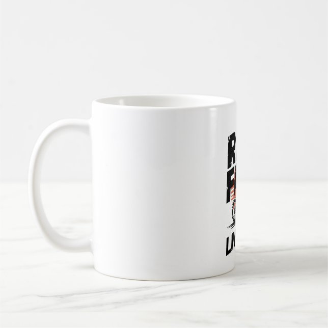 Ride Fast Live Free Bicyclist T-shirt Kaffemugg (Vänster)