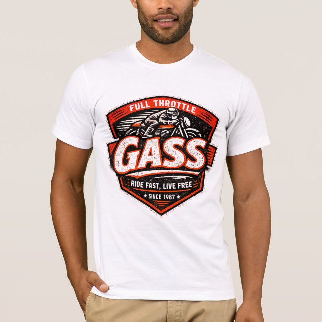 Ride Fast Live Free Biker T-shirt (Framsida)