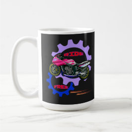 Ride Free and Säker Motorcycle Kaffemugg