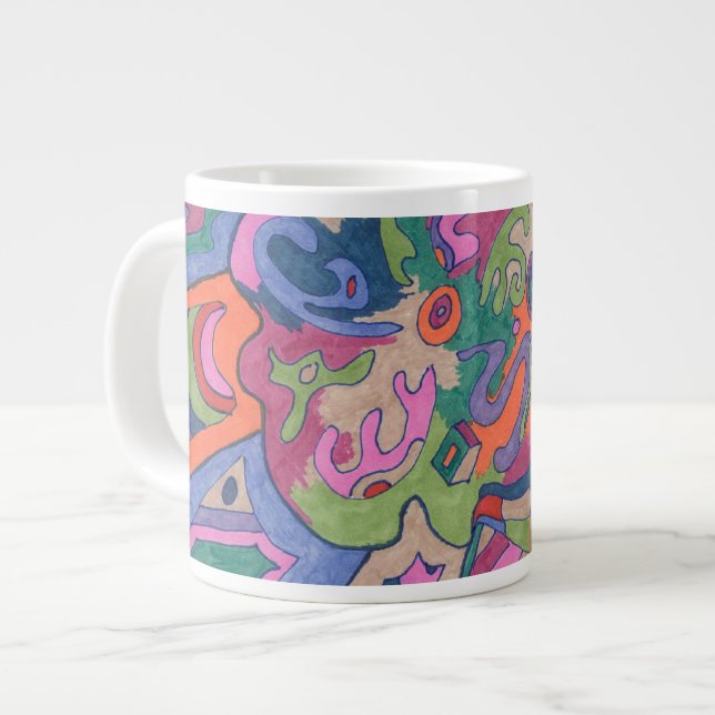 Ride Groovy Rainbow, abstrakt Jumbo Mugg (Framsida vänster)