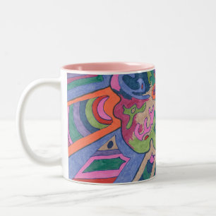 Ride Groovy Rainbow, abstrakt Två-Tonad Mugg