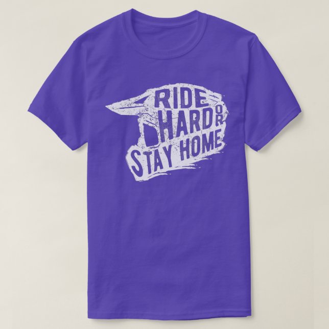 Ride Hard eller Stanna hemma-motocross Dirt Bike T Shirt (Design framsida)