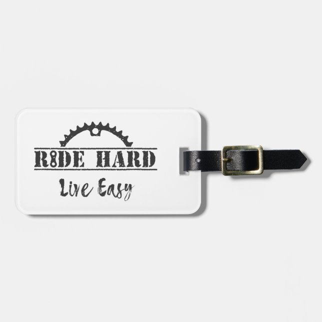Ride Hard Live Easy Cycling Bagagebricka (Horisontell Framsida)