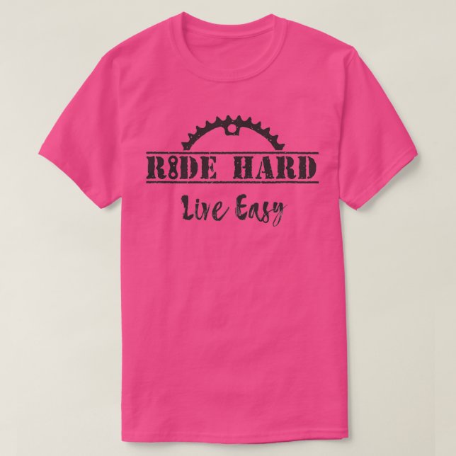 Ride Hard Live Easy Cycling T Shirt (Design framsida)