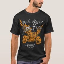 Ride Hard Live Free Motorcycle Chopper Shirt