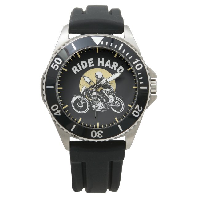 Ride Hard Motorcycle Sunset Rider Armbandsur (Framsida)