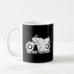 Ride Hard, Pray Harder Motorcle Manar Kaffemugg
