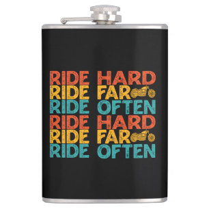 Ride hard Ride Far Ride Ofta motorcykelförare Fickplunta