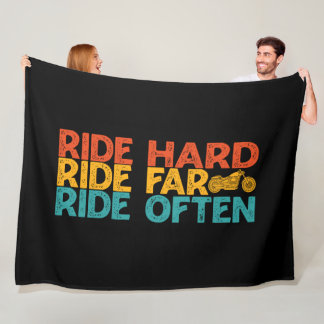 Ride hard Ride Far Ride Ofta motorcykelförare Fleecefilt