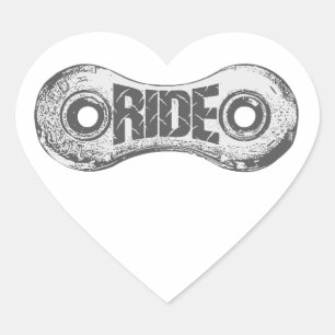 Ride Hjärtformat Klistermärke