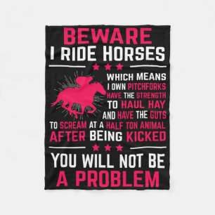 Ride Horses Horseback Rider Equestrian Riding Gift Fleecefilt