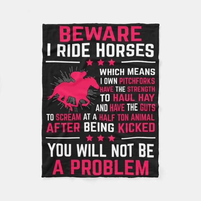 Ride Horses Horseback Rider Equestrian Riding Gift Fleecefilt (Framsidan)