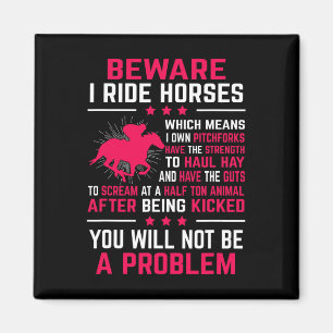 Ride Horses Horseback Rider Equestrian Riding Gift Magnet
