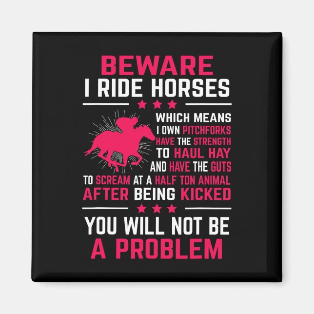 Ride Horses Horseback Rider Equestrian Riding Gift Magnet (Framsidan)