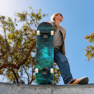 Ride i Stil: Skateboard Grönt Abstrakt