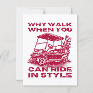 Ride in Stil Funny Golf Cart Vykort