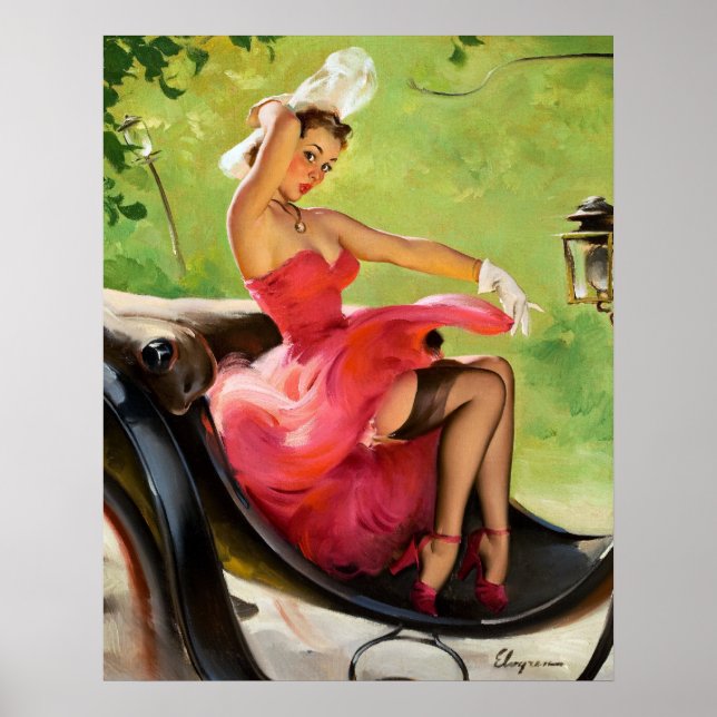Ride in the Park Retro Pin Up Girl Poster (Framsidan)