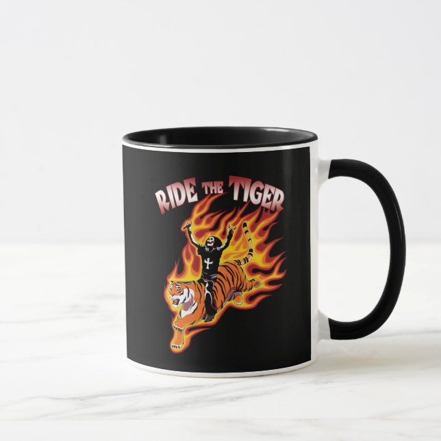 Ride in Vintagen Tiger Heavy Metall Illustration Mugg (Höger)