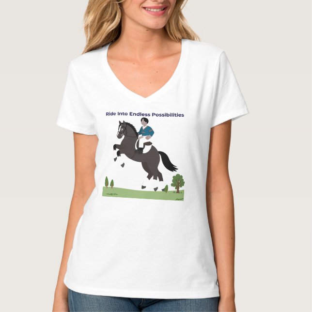 Ride Into Endless Possibilities | Inspirational Ho T Shirt (Framsida)