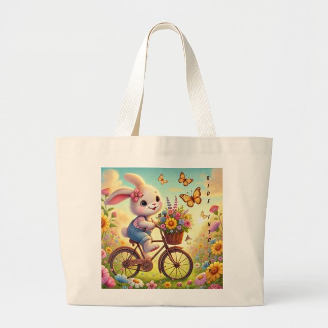 Ride Into Joy - Bunny Bicycle Jumbo Tygkasse (Framsidan)