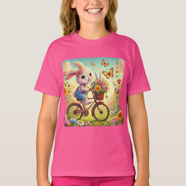 Ride Into Joy - Bunny Bicycle Tee (Framsida)
