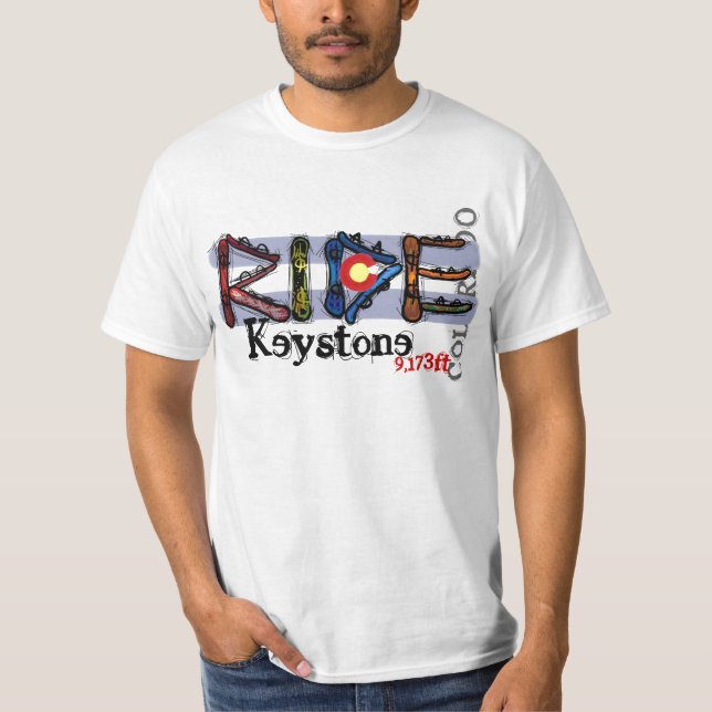 Ride Keystone Colorado snowboard-värdegaranti T-shirt (Framsida)