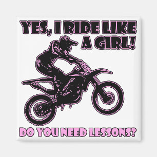 Ride Like A Girl Motocross Dirt Bike Kylskåpsmagne Magnet