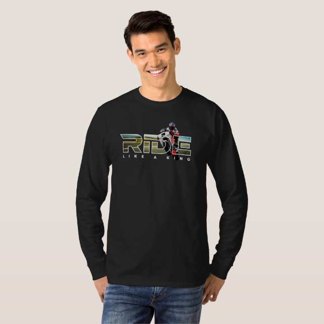 Ride Like a King | Herr Långärmad T Shirt (Hel framsida)