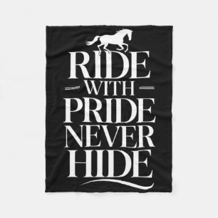 Ride med aldrig Göm häst&ämpel; häftklöver Fleecefilt