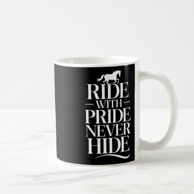 Ride med aldrig Göm häst&ämpel; häftklöver Kaffemugg (Höger)