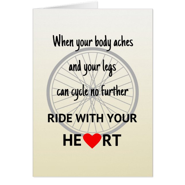 Ride med din hjärtmotivation hälsningskort (Framsidan)
