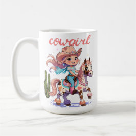 Ride med Joy - Cute Cowgirl på hennes Spoted Horse Kaffemugg