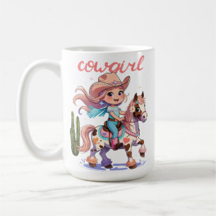 Ride med Joy - Cute Cowgirl på hennes Spoted Horse Kaffemugg