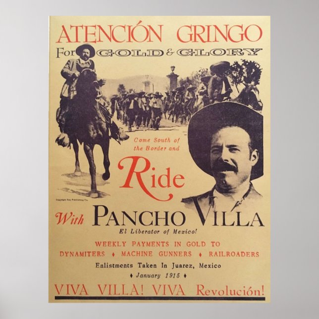 Ride med Pancho Villa Old Poster (Framsidan)