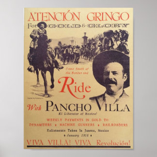 Ride med Pancho Villa Old Poster