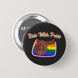 Ride med Pride - LGBTQ+ Engelsk sadelhätta och han Knapp