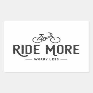 Ride mer oroliga mindre rektangulärt klistermärke