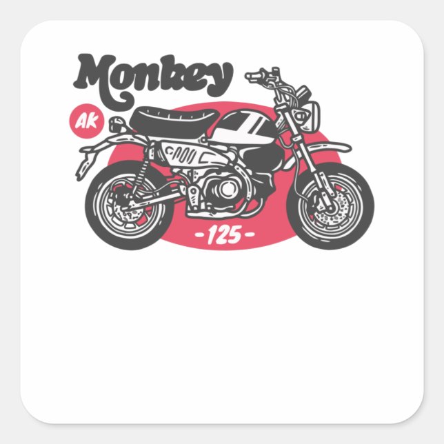 Ride Monkey Fyrkantigt Klistermärke (Framsida)