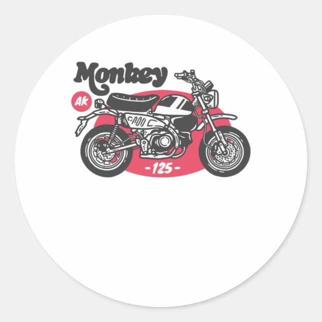 Ride Monkey Runt Klistermärke (Framsida)