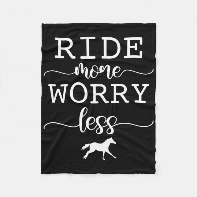Ride more Worry Less Horse Riding Equestrian Horse Fleecefilt (Framsidan)