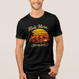 Ride More Worry Less Vintage Sunset Cykling T-Shir T Shirt