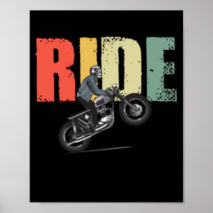 RIDE Motocross Moto Dirt Bike Sport Vintage Poster