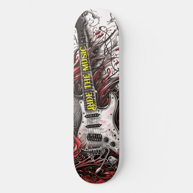 Ride Music Electric Guitar Mini Skateboard Bräda 18,5 Cm (Framsida)